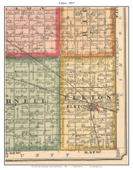 Elkton, South Dakota 1897 Old Town Map Custom Print - Brookings Co.