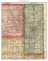 Lake Hendricks, South Dakota 1897 Old Town Map Custom Print - Brookings Co.