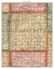 Sherman, South Dakota 1897 Old Town Map Custom Print - Brookings Co.