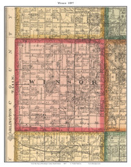 Winsor, South Dakota 1897 Old Town Map Custom Print - Brookings Co.