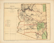 Arizona 1876 GLO - Old State Map Reprint