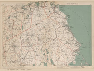 Braintree, Abingdon, Norwell, & Duxbury Area, Massachusetts 1891 Old Town Map Reprint - Walker State Atlas Plate 06