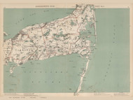 Yarmouth, Dennis, Brewster, & Chatham Area, Massachusetts 1891 Old Town Map Reprint - Walker State Atlas Plate 09