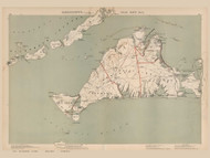 Martha's Vineyard & the Elizabeth Islands, Massachusetts 1891 Old Town Map Reprint - Walker State Atlas Plate 11