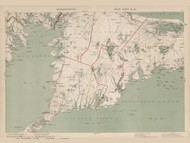 Falmouth, Mashpee, & Buzzards Bay Area, Massachusetts 1891 Old Town Map Reprint - Walker State Atlas Plate 12