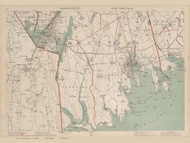 Westport, Dartmouth, New Bedford, & Fairhaven Area, Massachusetts 1891 Old Town Map Reprint - Walker State Atlas Plate 13