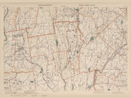 Amherst, Pelham, Dana, & Hardwick, Massachusetts 1891 Old Town Map Reprint - Walker State Atlas Plate 20