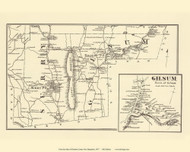 Surry and Gilsum Towns, Gilsum Village, New Hampshire 1877 Old Town Map Reprint - Cheshire Co.