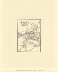 Troy Village, New Hampshire 1877 Old Town Map Reprint - Cheshire Co.