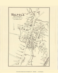 Walpole Village, New Hampshire 1877 Old Town Map Reprint - Cheshire Co.