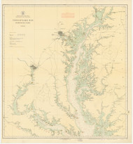 Chesapeake Bay Northern Part 1921 - Old Map Nautical Chart AC Harbors 77 - Chesapeake Bay