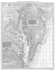 Delaware and Chesapeake Bays from Cape May to Cape Henry 1882 - Old Map Nautical Chart AC Harbors 376 - Chesapeake Bay