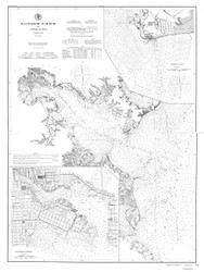 Baltimore Harbor and Approaches 1895a - Old Map Nautical Chart AC Harbors 384 - Chesapeake Bay