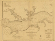 Potomac River from Piney Point to Lower Cedar Point 1877a - Old Map Nautical Chart AC Harbors 389 - Chesapeake Bay