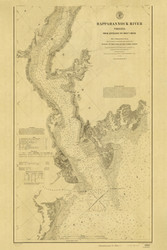 Rappahannock River 1 1861 - Old Map Nautical Chart AC Harbors 392 - Virginia