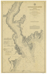 Rappahannock River 1 1884 - Old Map Nautical Chart AC Harbors 392 - Virginia
