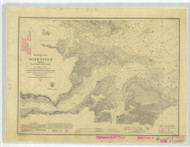 York River Lower 1857 - Old Map Nautical Chart AC Harbors 398 - Virginia