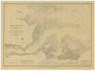 York River Lower 1884 - Old Map Nautical Chart AC Harbors 398 - Virginia