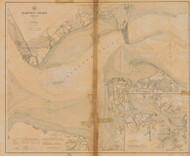 Hampton Roads 1908 - Old Map Nautical Chart AC Harbors 400 - Virginia