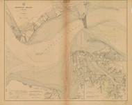 Hampton Roads 1909 - Old Map Nautical Chart AC Harbors 400 - Virginia