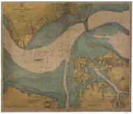 Hampton Roads 1915 - Old Map Nautical Chart AC Harbors 400 - Virginia
