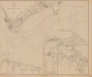 Hampton Roads 1921 - Old Map Nautical Chart AC Harbors 400 - Virginia