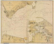 Hampton Roads 1923 - Old Map Nautical Chart AC Harbors 400 - Virginia