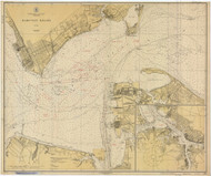 Hampton Roads 1924 - Old Map Nautical Chart AC Harbors 400 - Virginia