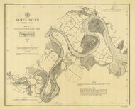 James River 4 1882 - Old Map Nautical Chart AC Harbors 401D - Virginia