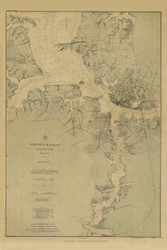 Norfolk Harbor 1889 - Old Map Nautical Chart AC Harbors 404 - Virginia