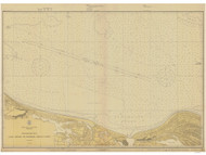 Chesapeake Bay - Cape Henry to Thimble Shoal Light 1921 - Old Map Nautical Chart AC Harbors 481 - Virginia