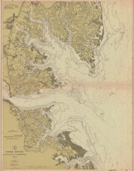 York River - Yorktown Entrance 1912 - Old Map Nautical Chart AC Harbors 494 - Virginia