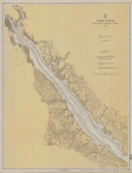 York River - Yorktown to West Point 1919 - Old Map Nautical Chart AC Harbors 495 - Virginia