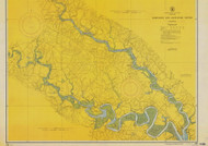 Pamunkey and Mattaponi Rivers 1954 - Old Map Nautical Chart AC Harbors 496 - Virginia