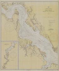 James River - Newport News to Jamestown Island 1929 - Old Map Nautical Chart AC Harbors 529 - Virginia