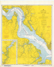 James River - Newport News to Jamestown Island 1966 - Old Map Nautical Chart AC Harbors 529 - Virginia