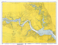 James River - Jamestown Island to Jordan Point 1974 - Old Map Nautical Chart AC Harbors 530 - Virginia