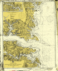 Chesapeake Bay - Rappahannock River Entrance 1917 - Old Map Nautical Chart AC Harbors 534 - Virginia