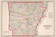 Arkansas 1876 Gray - Old State Map Reprint