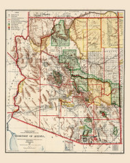 Arizona 1906 GLO - Old State Map Reprint