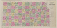 Kansas 1887 Everts - Old State Map Reprint