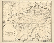 Kentucky 1794 Russell - Old State Map Reprint