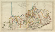 Kentucky 1814 Carey - Old State Map Reprint