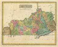 Kentucky 1816 Lucas - Old State Map Reprint