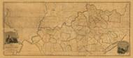 Kentucky 1818 A Munsell - Old State Map Reprint
