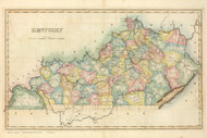 Kentucky 1822 Lucas - Old State Map Reprint