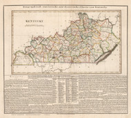 Kentucky 1829 Weiland German (Map with Text) - Old State Map Reprint
