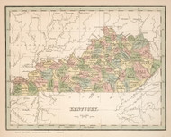 Kentucky 1838 Bradford - Old State Map Reprint