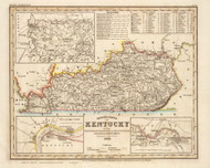 Kentucky 1845 Meyer German - Old State Map Reprint