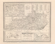 Kentucky 1848 Tanner - Old State Map Reprint